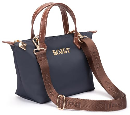BOJLY Damaxelväska | vattenavvisande crossbodyväska med justerbar rem | lätt och avslappnad axelväska för vardagen | modern design marinblå, svart, Mittelgroße