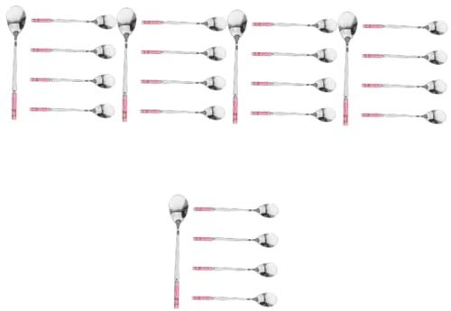 LIOOBO 25pièces Cuillères à Dessert Inoxydable Longues De Cuillères à Glace Café Pour Muffins Yogourt Et Boissons Pour Fêtes Repas Plein Air