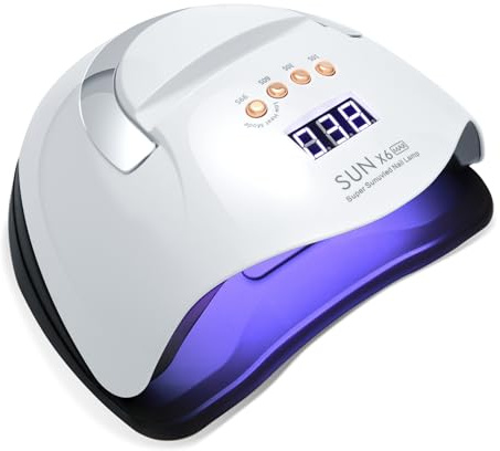 220W Lampada UV Led Unghie, Lampada UV per Unghie in Gel, Fornetto Unghie Semipermanente, UV Lamp Nails per Unghie Professionale con 66 Perline LED, 4 Timer, Sensore Automatico