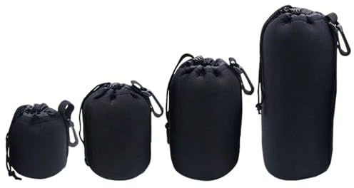 SGSCFG Bolsas De Memoria De Lentes De Cámara De 4 Partes, Bolsas Protectoras Portátiles, Bolsas De Almacenamiento Que Absorben Choque, Accesorios De Cámara, Suministro De Viaje.