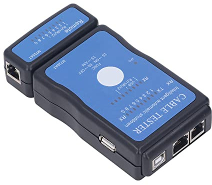 Marhynchus Tester per Cavi Ethernet, Tester di Rete Multifunzionale, RJ45 RJ11 RJ12 per Cavo LAN Strumento di Test del Filo Telefonico per USB, M726AT ABS, per Cavi di Rete