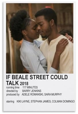 Poster décoratif pour salon, chambre à coucher avec inscription « If Beale Street Could Talk » - 40 x 60 cm - Style sans cadre
