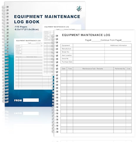 LKTHSEEK Equipment Maintenance Log Book 8.5 x 11 Inch 110 Pages Maintenance Record Notebook Tracking Repairs and Service Spiral Bound For Equipment Inspection and Maintenance
