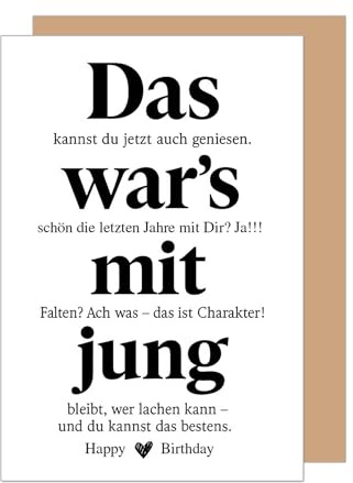 Edition Seidel Premium Geburtstagskarte mit Umschlag. Glückwunschkarte Grußkarte Karte Geburtstag Mann Frau Freund Freundin Spruch Humor lustig (G3807 SW025)