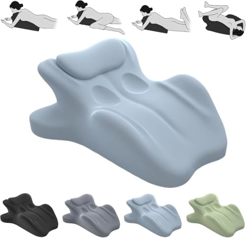 Ashopfun Chiro Monk - Almohada de espuma viscoelástica, proporciona apoyo para la cintura y el cuello, almohadas de rebote para parejas, ángulo de 27°, posición perfecta, se recupera después del