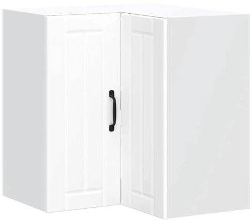 Homvdxl 57 cm Küchenwand Eckschrank mit Türen - Wandecke Eckschrank Modern Aufbewahrungsschrank Weiß