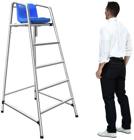 Chaise d'observation de piscine Lifeguard avec siège amovible durable et échelle en acier inoxydable pour la sécurité de la piscine et la surveillance des terrasses