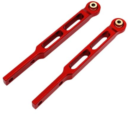 MagiDeal Lot de 2 tiges de traction pour essieu arrière de voiture télécommandée 1:12, installation facile, pièces de rechange en métal pour véhicules pour, Rouge
