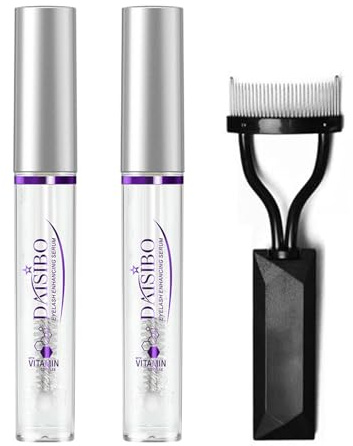 2 Piezas Sérum para Pestañas 5ml, Suero Natural y Vegano para el Crecimiento de Pestañas Más Largas, Fuertes y Densas – Sin Hormonas, Sin Irritación, Apto para Ojos Sensibles