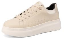 QUEEN HELENA Scarpe da Ginnastica Platform Sneakers Donna X33-2 (Beige, Sistema Taglie Calzature EU, Adulto, Donna, Numero, Media, 37)