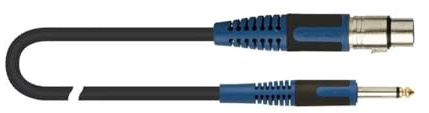 QUIK LOK – RKSM/300-5 Cavo Microfonico XLR Femmina Jack Mono, 5 m, Cavo Superflex Basso Rumore, Connettori Placcati Oro, Nero