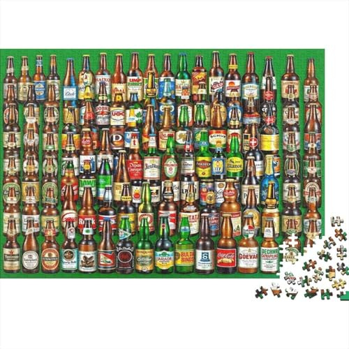 Bierflaschen 1000 Teile Puzzle Papier Puzzle für Erwachsene Sammlung Familienspiel Puzzle Entspannung Deko Geschenk 38x26cm/1000pcs