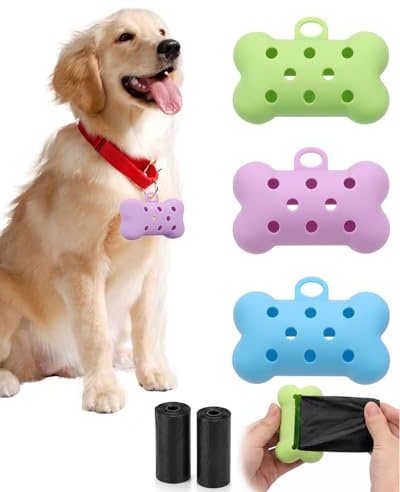 KRVNTH Dispensador de Bolsas Caca Perro y Excrementos con Mosquetón - Porta Bolsas Robusto y Práctico para Correa | Accesorios para Pasear Mascotas.