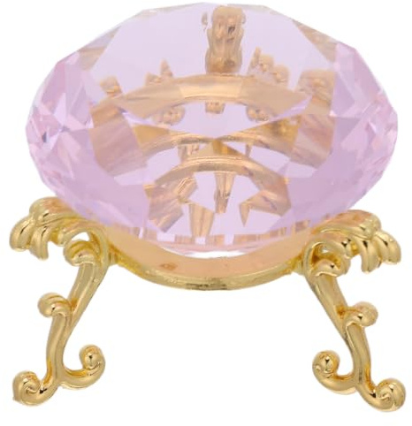 EXAOMBLE Dekorativ Kristalldiamant med Guldbas Glasfalsk Diamantprydnad för Smyckesdisplay och Bröllopsbordets Mittpunkt Elegant Hem Kontorsdekoration
