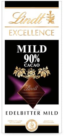 Lindt Schokolade EXCELLENCE Mild 90 % Kakao, Promotion | 100 g Tafel | Edelbitter-Schokolade mit extra milden aromatischen Edelkakaosorten | Schokoladentafel | Schokoladengeschenk