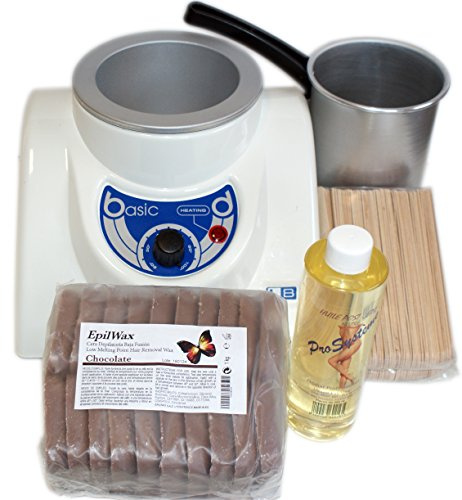 EPILWAX - Enthaarungs-Set mit Heißwachs, abziehbar, aus Perlen – Schokolade – 1 kg – Behälter 800 ml – 1 Stück