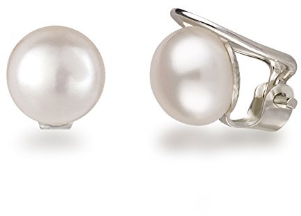 Schöner-SD Damen Ohrclips Ohrringe 925 Silber Clips Süßwasser Perlen