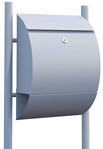Standbriefkasten, Design Briefkasten Sunshine Grau Metallic - Bravios