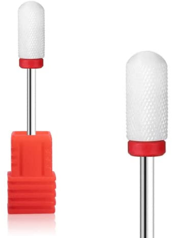 FRESA IN CERAMICA PER TORNO UNGHIE Punta in ceramica per tornio per unghie. Manicure, pedicure, smalti, unghie acriliche e unghie in gel. Lima per tornio rosso grana fine Manico canna corta.