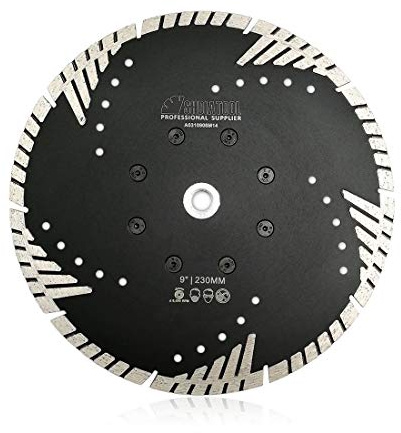 SHDIATOOL Disque Diamant 230mm x M14 Turbo Lame pour Carrelage Porcelaine | 230 mm Disque Coupe Céramique Béton Brique Tuile Granit Marbre Maçonnerie avec Dents de Protection Obliques avec Bride