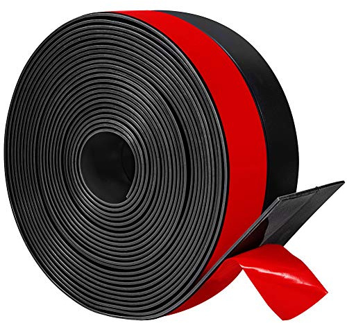 TORRAMI Silicone Door Sweep Draft Stopper 2 inch Width 20 Feet Length,Seal Insulation for Door Under Bottom, Gap, Side, Glass Shower Door, Sliding Door,Black