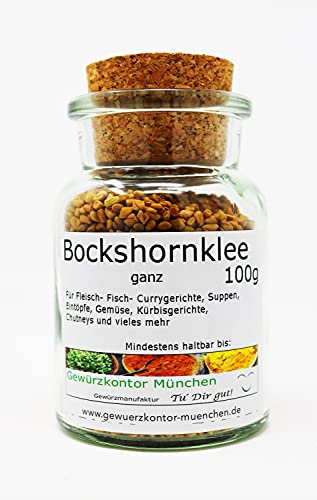 Bockshornklee Samen ganz 100g im Glas Gewürzkontor München