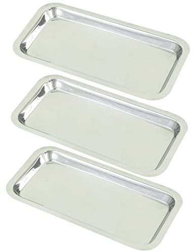 Mall Plateau rectangulaire en Acier Inoxydable pour Outils de Laboratoire (22,5 x 12 cm) - lot 3