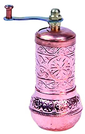 WMDSYGD Molinillos de Especias Pepper Coffee Spice Sal Grinder Molino Turco Hecho A Mano Estilo Vintage Retalleable Llenaron Tradeladuras Cocina Decoración Molinillos de Sal (Color : Copper Color)