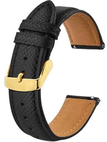 BISONSTRAP Uhrenarmbänder mit Schnellverschluss,Textur Leder Uhrenarmband für Herren und Damen, 16mm 18mm 19mm 20mm 22mm