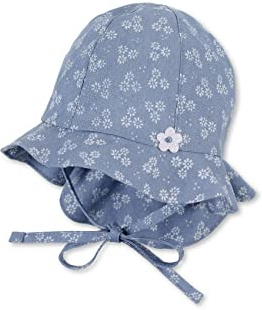 Sterntaler Unisex barn solhatt blommor barnhatt, mellanblå, normal, Mellanblå
