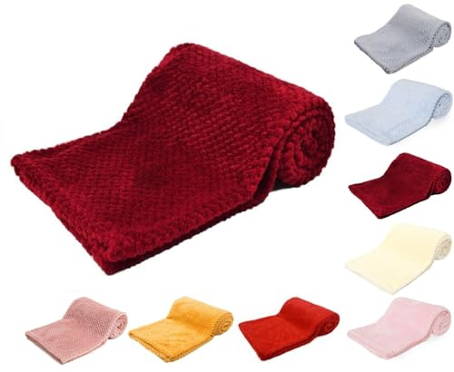 Couverture gaufrée super douce pour bébé Bordeaux 75 x 100 cm