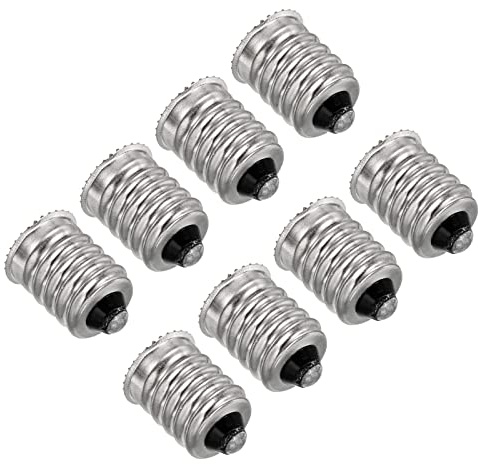 PATIKIL 8 Paquet E14 à E12 Adaptateur Convertisseur Argenté | Lampe Support Européen Base, à Chandelier à Vis, Réducteur Ampoule Prise, E14, E12
