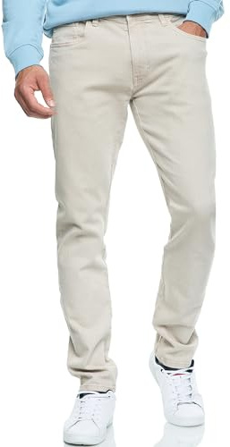 Indicode Herren INSamario Jeanshose aus 99% Baumwolle mit 5 Taschen | Denim Herrenjeans Sand Stone, 30/32