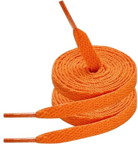 7STROBBS 2 Paia Lacci Scarpe Arancioni da Sneakers,Stringhe Scarpe Piatti Arancioni da Ginnastica Larghi 8mm per Alte Air Force 1,Orange Shoelaces,130cm