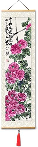 EPASHA Vertikale Wandkunst, asiatische Kunst, chinesischer Wandbehang, Wandkunst, Rollbild Feng Shui, chinesisches Rollbild, japanische Rollbildkunst, japanische Wandkunst, Dekor, Schlafzimmer