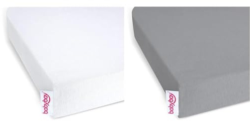 babybay Jersey Spannbetttuch Deluxe passend für die Modell Verlängerungsseite Original, Maxi, Midi und Boxspring, weiß, 89 x 65 cm (1er Pack) & Jersey Spannbetttuch Deluxe