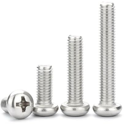 M1 M1,2 M1,6 M2 M2,5 M3 M4 M5 M6 M8 304 Edelstahl Rundkopf Phillips Maschinenschraube, M1.4