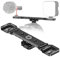 Support de montage double griffe, double extension de griffe froide avec trous de filetage de 6,35 mm, fente de câble pour microphone flash LED vidéo