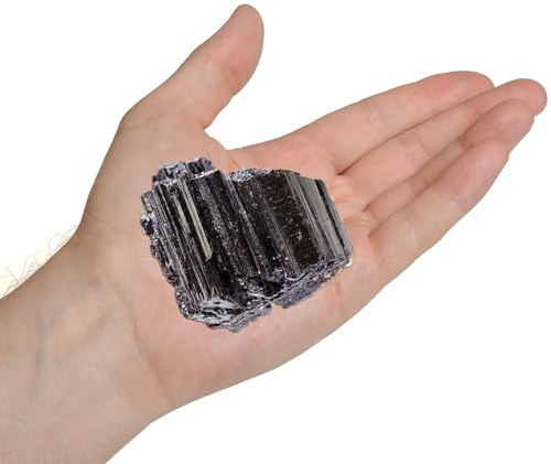 Erliway 1 Stück 70-100g schwarzer Turmalin-Rohstein zum Trommelpolieren | 5-7.5 cm Natürliche Rohsteine, Heilkristalle für Meditation, Polieren, Brunnensteine, Drahtwickeln, Wicca & Reiki, Wohndekor