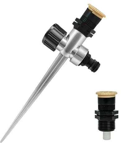 YOUNLEN Set of 2 Circular Sprinkler + 1 Metal Spike,Irrigation Sprayer,Lawn Sprinkler Settings 30 °- 360 ° for Lawn Grass Patio Garden Irrigation