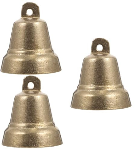 PRETYZOOM 3st Antike Messingglocke Hängende Glocke Zubehör Für Wandgitter Windspiele Machen Vieh Hängender Anhänger Hundehalsband Partyn Retro- Kupfer Golden