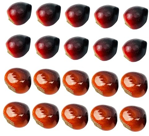 MUSISALY Herbstdeko Tischdeko Künstliche Kastanien aus Schaumstoff 20 Stück Leicht und Sicher für Schreibtisch und Desktop Deko Zufälliger Stil