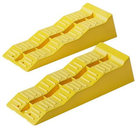 WilTec Caravan Levelling Ramps Set 2 Pieces max. Load Capacity 3t Motorhome Levellers with 3 Height Levels 40/70/100 mm for Leveling Vehicles like Trailers, Caravans, Motorhomes and More