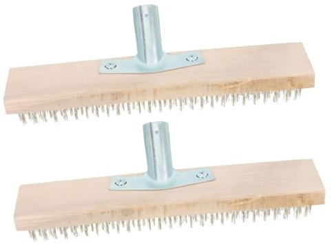 SUPVOX 2pièces Élimination Mousse Algues Brosse Acier pour Terrasse Et Béton Tête De Brosse Métallique pour Nettoyage
