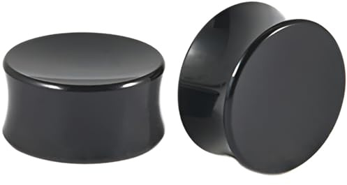 Decentraland 2 Stück Schwarz 36 mm Acryl Tunnel Double Flared Plugs Ohrringe Dehnstäbe Ohrstöpsel Ohrplugs Septum Piercing Ohr Dehnstäbe Expander Körperschmuck Frauen Damen Herren