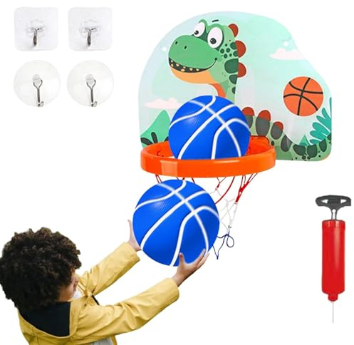 Aro de baloncesto interior – Aro de baloncesto interior para niños iluminado plegable pequeño aro – Aro de baloncesto ajustable para dormitorio sobre la puerta, aro de baloncesto para dormitorio y