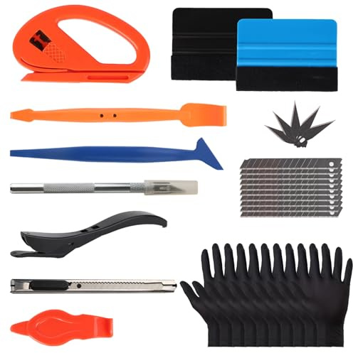Auto Vinyl Werkzeug Kit - Autofolie Rakel Set & Folien Werkzeug Set | Folien Werkzeug Set für Tönungsfolie Auto Set und Car Wrapping Folie Filzrakel, Kratzfrei, Rakelset zum Folieren