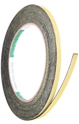 MACHSWON 1 Pcs Sealing Foam Tape 5mm Wide 1mm Thick 5m/16.4ft Long, Self-Adhesive EVA Weatherproof Tape for Window, Door Insulation & Automotive Soundproofing