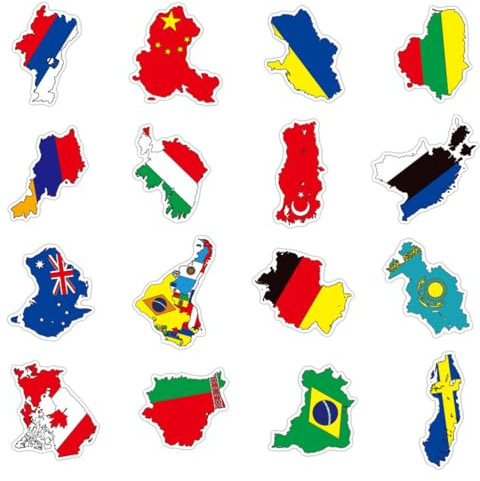 Garneck 100 Stück National Flaggen Aufkleber Set – Reise Sticker Für Koffer - Laptop Und Wasserflaschen – Enthält Bulgarien Flagge Und Viele Weitere Länder-Designs