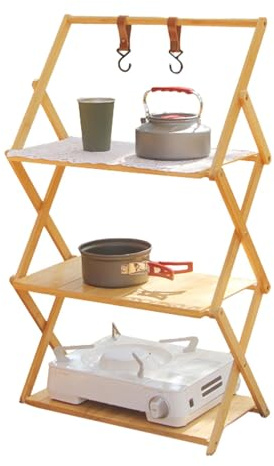Foldable Camping Shelving - Portable Folding Camping Closet, Camping Gadgets | Foldable Telescopic Storage Plant, Suitable for Outdoor Camping Kitchen for